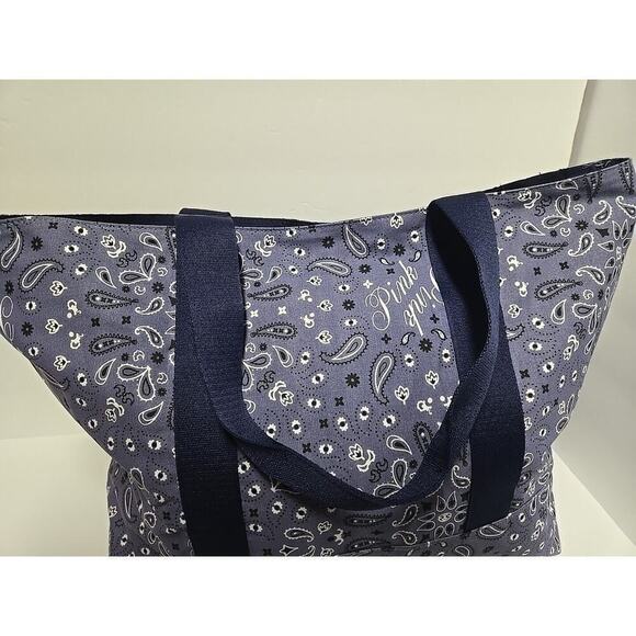 Victoria's Secret Pink Tote Bag Overnight Bag Small Floral Pattern 2 Sides Large - Picture 7 of 16